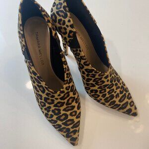 Tamara Mellon Leopard Print Calf Hair Stiletto Heel Pointed Pumps